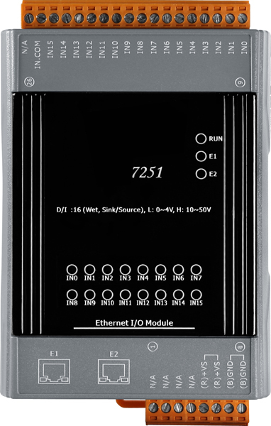 AEIO-7251: 16Ch DI Input, ModbusTCP