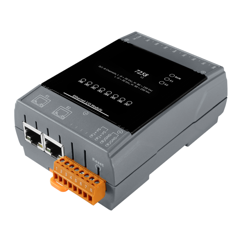 AEIO-7258: 8Ch AC Digital Input/Counter, Dual Port Ethernet Module