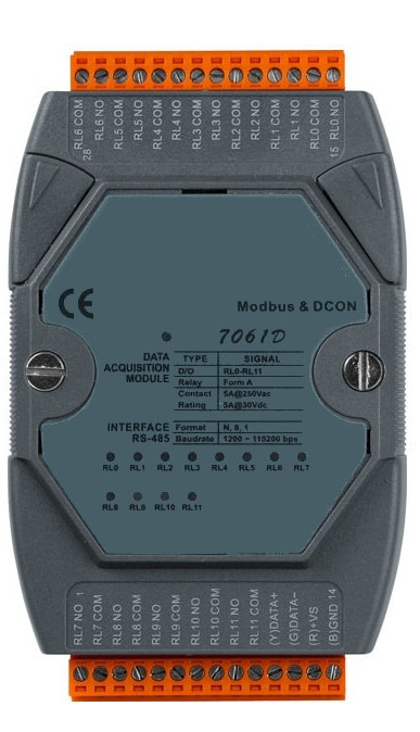 ASIO-7061D: 12Ch Relay Module, Modbus