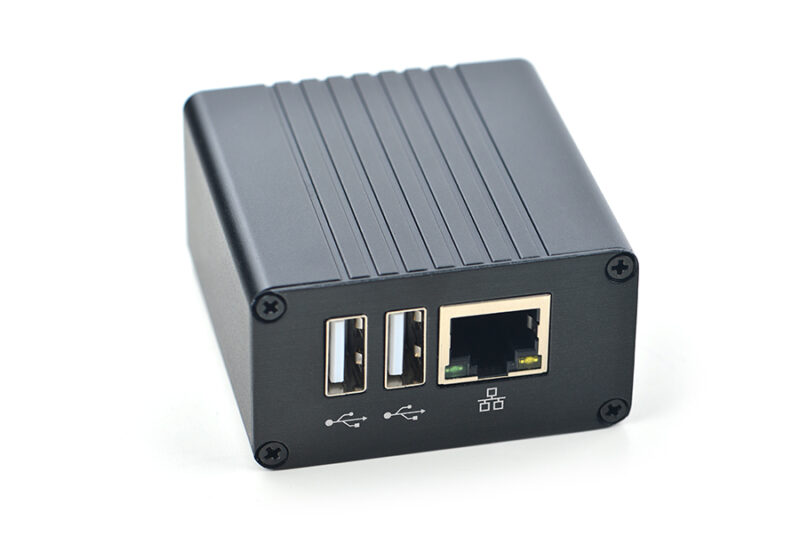 Micro SoftPLC Model MNS1, USB/Ethernet Port Side